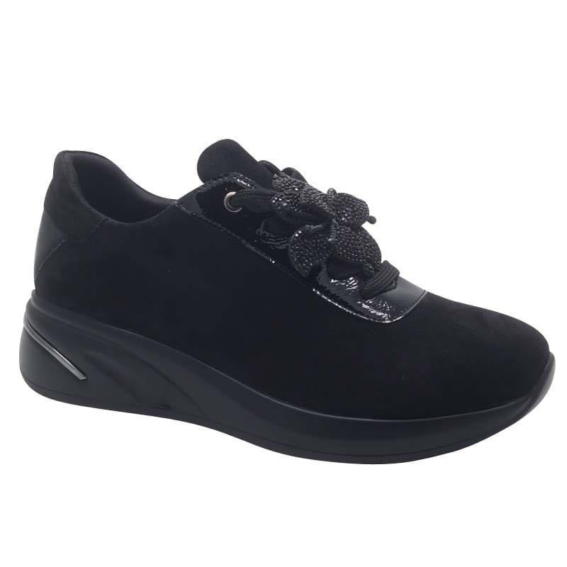 Zanni & Co Womens Zanni & Co Black Suede Lace Up Fashion Trainer - Tianchang One