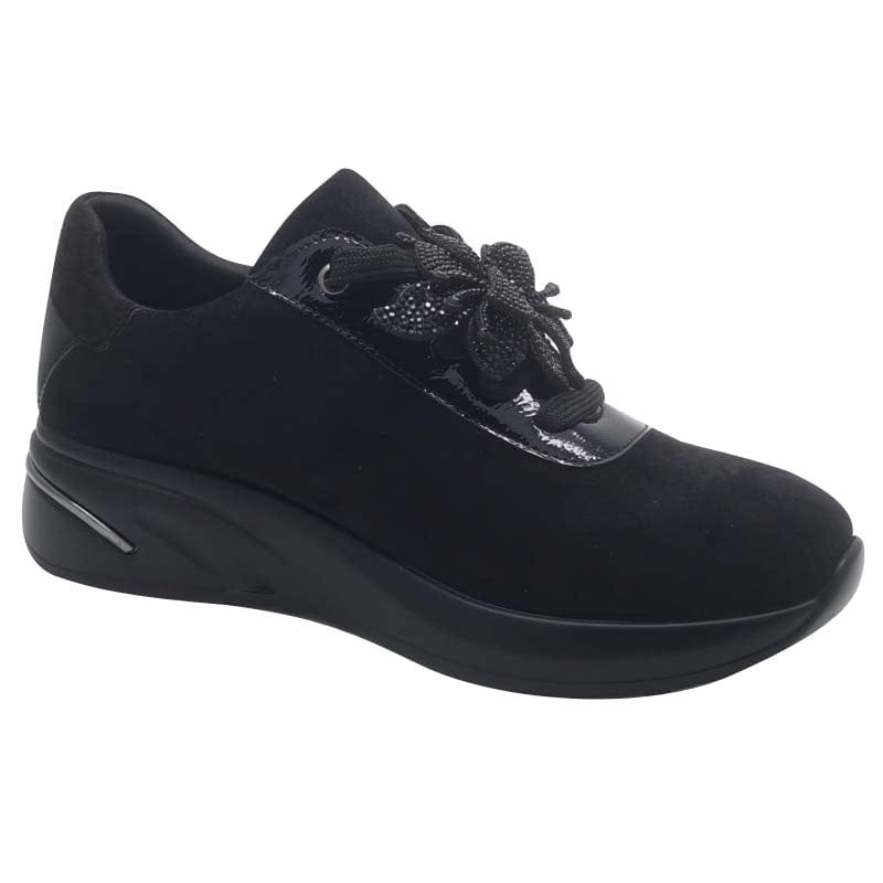 Zanni & Co Womens Zanni & Co Black Suede Lace Up Fashion Trainer - Tianchang One