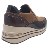 Zanni & Co Womens Zanni & Co Brown Slip On Wedge Shoe - Bozhou One