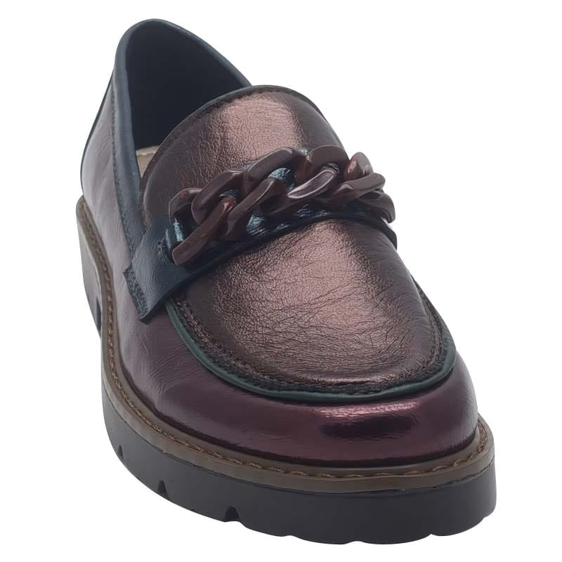 Zanni & Co Womens Zanni & Co Burgundy Slip On Low Heel Loafer - Daqia One