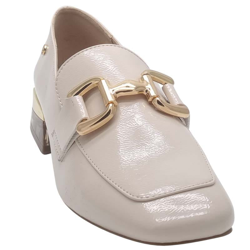 Zanni & Co Womens Zanni & Co Cream Dressy Slip On Block Heel Loafer - Zuluk