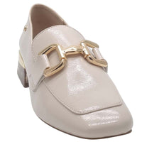 Zanni & Co Womens Zanni & Co Cream Dressy Slip On Block Heel Loafer - Zuluk