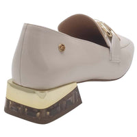 Zanni & Co Womens Zanni & Co Cream Dressy Slip On Block Heel Loafer - Zuluk