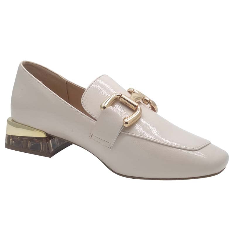 Zanni & Co Womens Zanni & Co Cream Dressy Slip On Block Heel Loafer - Zuluk