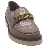 Zanni & Co Womens Zanni & Co Taupe Slip On Low Heel Loafer - Daqia One