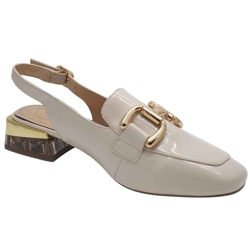Zanni & Co Womens Zanni & Co Womens Cream Patent Low Heel Dressy Slingback Shoes - Diraz
