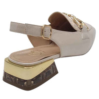 Zanni & Co Womens Zanni & Co Womens Cream Patent Low Heel Dressy Slingback Shoes - Diraz