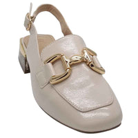 Zanni & Co Womens Zanni & Co Womens Cream Patent Low Heel Dressy Slingback Shoes - Diraz