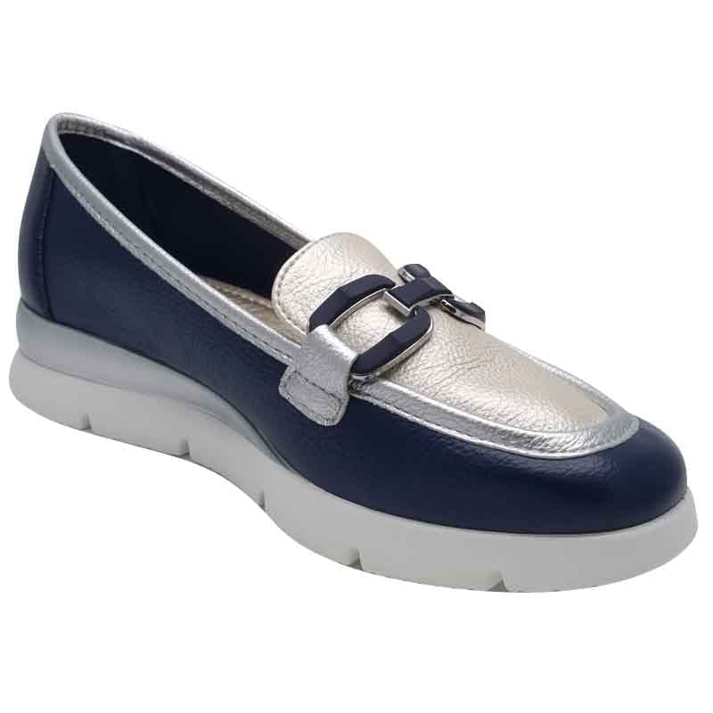 Zanni & Co Womens Zanni & Co Womens Navy Patent Low Wedge Shoe - Sakori Kasol One