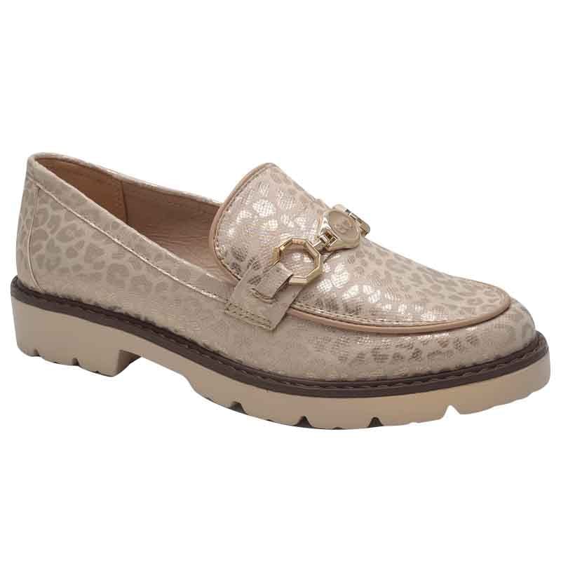 Zanni & Co Womens Zanni & Co Womens Nude Animal Print Loafer - Saphin