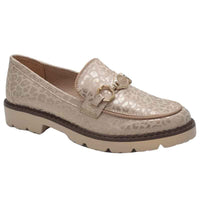 Zanni & Co Womens Zanni & Co Womens Nude Animal Print Loafer - Saphin
