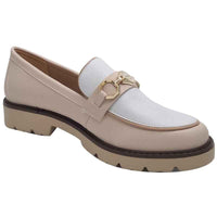 Zanni & Co Womens Zanni & Co Womens Nude Slip On Low Heel Loafer - Saphin