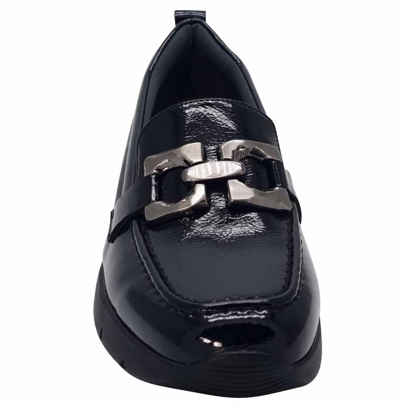 Zanni & Co Womens Zanni & Co Womens Patent Black Slip-On Loafer - Chilan-One