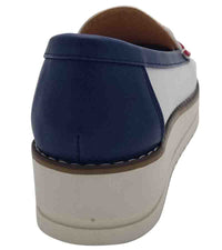 Zanni & Co Womens Zanni & Co Womens White Loafer Gold Detail Slip On Shoe - Pakundia