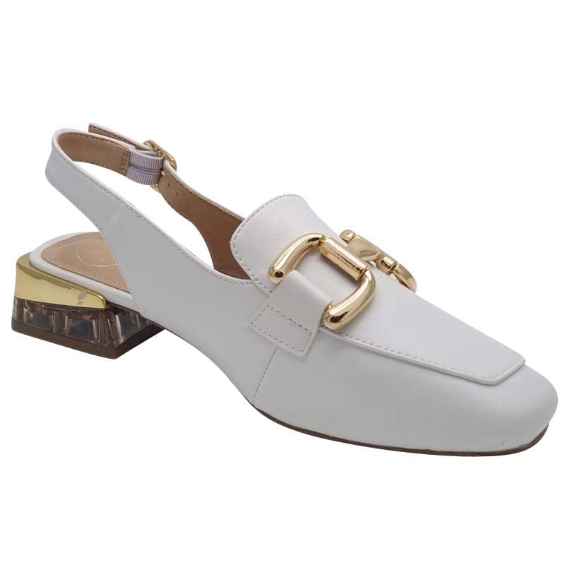Zanni & Co Womens Zanni & Co Womens White Patent Low Heel Dressy Slingback Shoes - Diraz