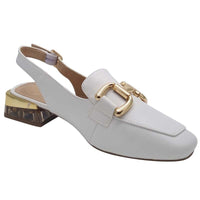 Zanni & Co Womens Zanni & Co Womens White Patent Low Heel Dressy Slingback Shoes - Diraz