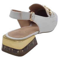 Zanni & Co Womens Zanni & Co Womens White Patent Low Heel Dressy Slingback Shoes - Diraz