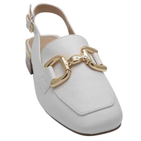 Zanni & Co Womens Zanni & Co Womens White Patent Low Heel Dressy Slingback Shoes - Diraz