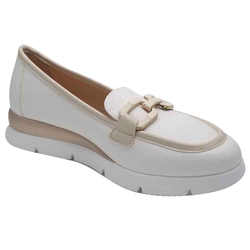 Zanni & Co Womens Zanni & Co Womens White Patent Low Wedge Shoe - Sakori Kasol One