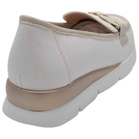 Zanni & Co Womens Zanni & Co Womens White Patent Low Wedge Shoe - Sakori Kasol One