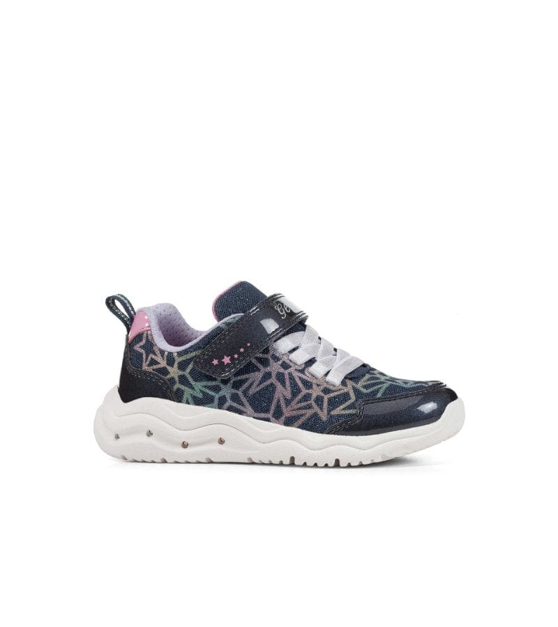 Geox Kids 9UK / NAVY Geox Girls Navy Light Up Sparkle Runner Phyper J35GUA