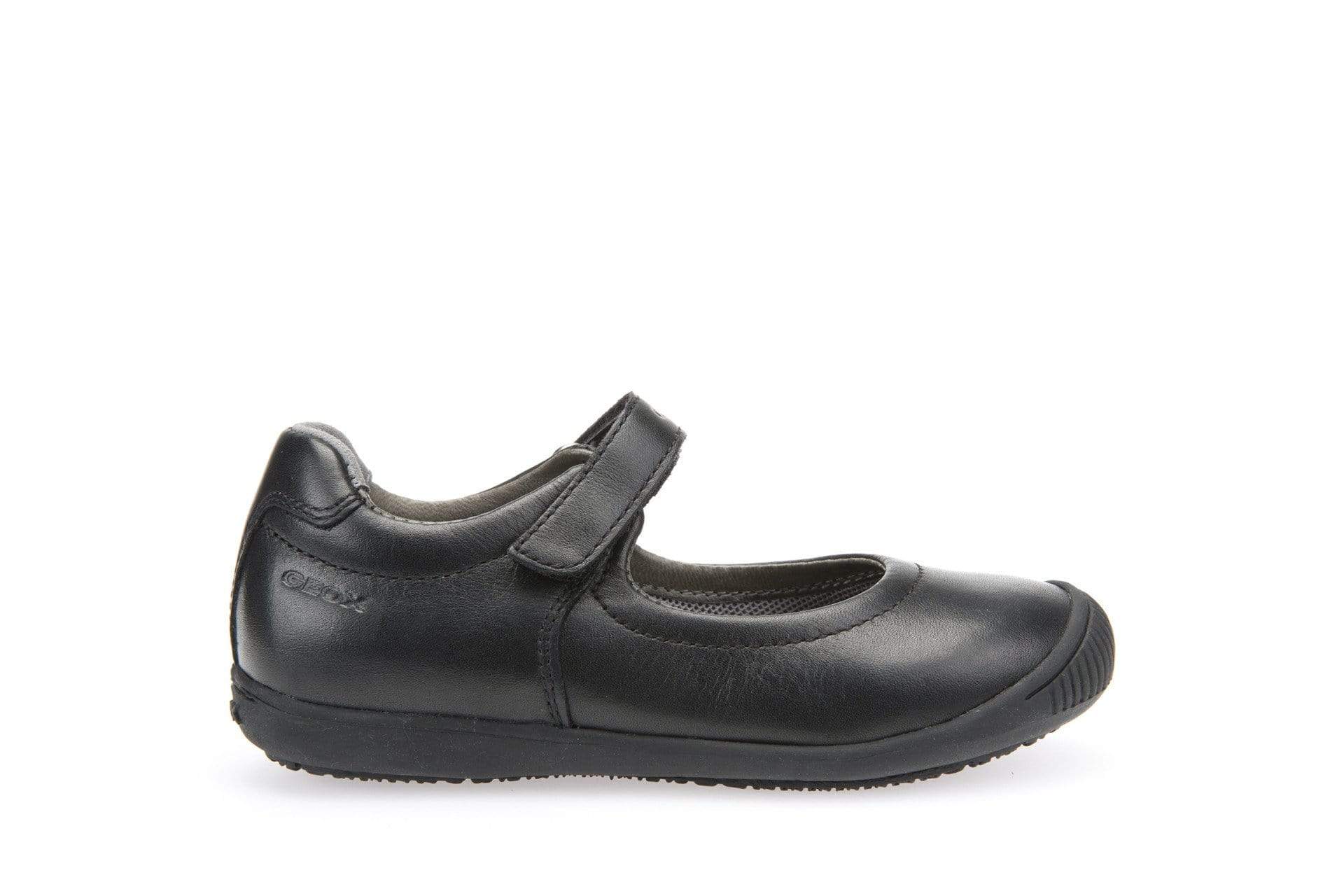 Geox Girls Black Leather School Shoes J643CA –