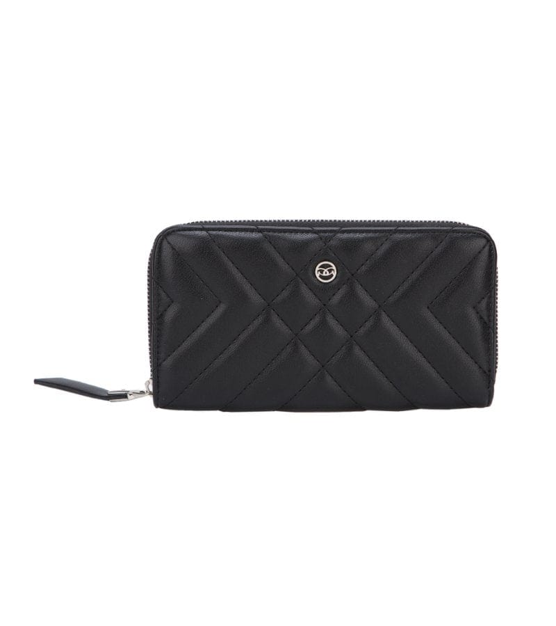 Gionni Womens ONE SIZE / BLACK Gionni Womens Quilted Zip Around Wallet 20G1117