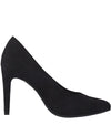 Marco Tozzi Womens Marco Tozzi Womens Black Suede Effect High Heel Court Shoe 2-22422-20