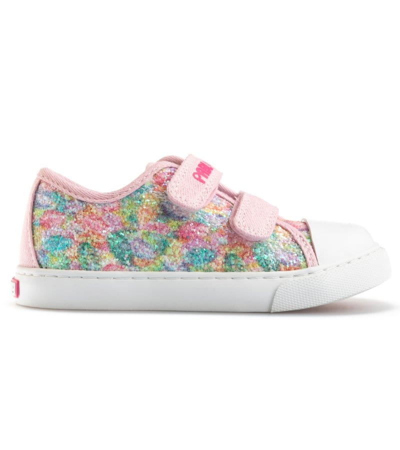 Pablosky Kids 7.5UK / MULTI Pablosky Junior Girls Glitter Multicolour Canvas Shoe 973070