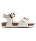 Pablosky Kids 8.5UK / WHITE Pablosky Junior Girls Textured Pearlescent Sandal With Footbed Support 423700