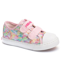 Pablosky Kids Pablosky Junior Girls Glitter Multicolour Canvas Shoe 973070