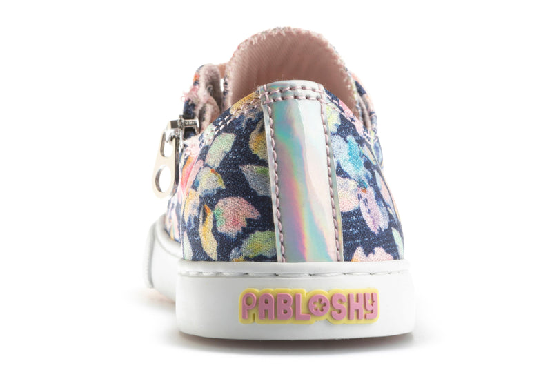Pablosky Kids Pablosky Junior Girls Navy Floral Canvas Shoe 973120