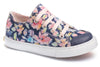 Pablosky Kids Pablosky Junior Girls Navy Floral Canvas Shoe 973120