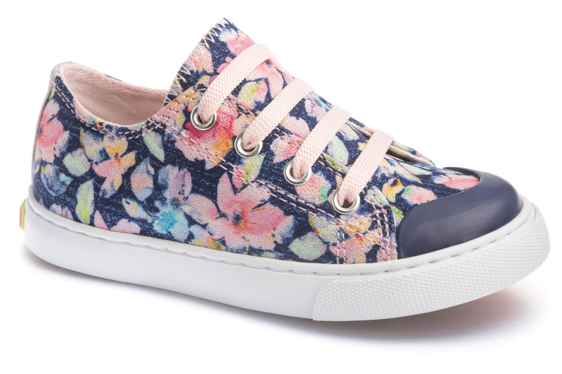 Pablosky Kids Pablosky Junior Girls Navy Floral Canvas Shoe 973120